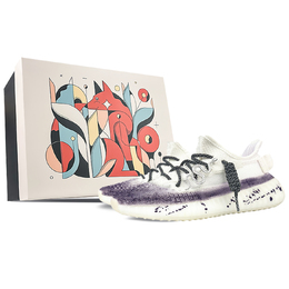 Adidas Кроссовки Yeezy Boost 350 V2 с низким верхом, противоскользящие, унисекс, белые, фиолетовые hq6316(team40-银蛇撒墨sbox) | white purple