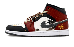 Jordan Баскетбольные кроссовки Air 1 Abrasion Mid Top Vintage Unisex Black Red dq8426-001(team191-烛九阴) | black red