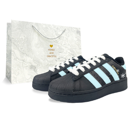 Adidas Низкие износостойкие кроссовки для скейтбординга SUPERSTAR XLG, цвет унисекс, черный, синий ig9777(team373-圣诞限定s-box) | black