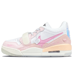 Jordan Баскетбольные кроссовки Legacy 312 Low WMNS CNY, износостойкие, противоскользящие, винтажные, среднего размера, унисекс, белые, розовые, синие hf3182-100(team401-流淌不息) | white pink blue