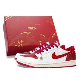 Jordan Баскетбольные кроссовки Air 1 Low-Top Vintage Unisex Red White cz0790-161(team拾柒-男女款金蛇献瑞球鞋) | red white