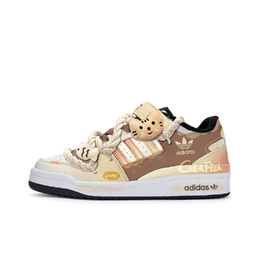 Adidas Кроссовки для скейтбординга FORUM Free Panda Butter Cat с противоскользящим покрытием, износостойкие, низкие, унисекс, желтые, белые fy7757(team202-黄油小猫) | yellow white