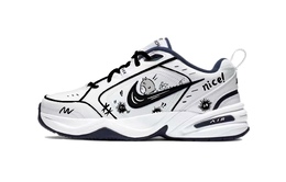 Nike Кроссовки Air Monarch 4 с защитой от скольжения, износостойкие, низкие, массивные, унисекс, черные, белые 415445-102（team640-可爱龙猫） | black white