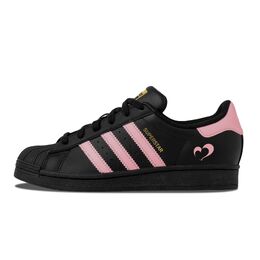 Adidas Низкие, износостойкие, противоскользящие кроссовки для скейтбординга SUPERSTAR, унисекс, черно-розовые eg4959(team837-酷粉爱心) | black pink