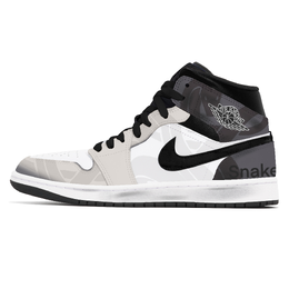 Jordan 1. Износостойкие винтажные баскетбольные кроссовки среднего размера унисекс бежевого, белого и черного цветов dq8426-001(team778-暗夜福蛇) | beige white black
