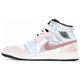 Jordan Баскетбольные кроссовки Air 1 Joy Lemon, износостойкие, среднего размера, винтажные, унисекс, белые, розовые dq8426-001(team399-茉莉详蛇) | white pink