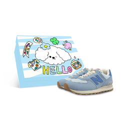 New Balance Женские кроссовки NB 574 с низким износостойким верхом, синие wl574rcf(team652-nb双拼蓝box) | blue