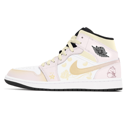 Jordan Баскетбольные кроссовки Air 1 Joy Lemon, износостойкие, винтажные, средней высоты, унисекс, бежево-розовые dq8426-001(team399-樱岛茶话) | beige pink
