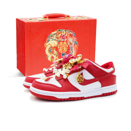 Nike Кроссовки для скейтбординга Dunk с антискользящим покрытием, износостойкие, унисекс, красные fb9109-119（team838-缔结良缘s-box） | red