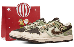 Nike Сумка-шоппер Dunk Snowfall Pine, нескользящие, износостойкие, низкие, кроссовки для скейтбординга, унисекс, бежевый, коричневый, зеленый hf4292-100（team63-雪落青松ld） | beige brown green