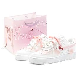 Nike Кроссовки для скейтбординга Air Force 1 с противоскользящим износостойким верхом, женские, розовые, белые dd8959-100(teamtwo-腮红猫s-box) | pink white