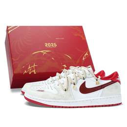Jordan Баскетбольные кроссовки Air 1 Low-Top Vintage Unisex Red White cz0790-161(team拾柒-男女款蛇年祝福球鞋) | red white