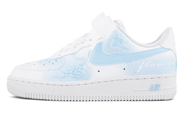 Nike Кроссовки для скейтбординга Air Force 1 с противоскользящим покрытием, женские, белые, синие hf2016-100(team943-碎冰蓝玫瑰) | white blue
