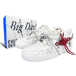 Nike Кроссовки для скейтбординга Air Force 1 с противоскользящим износостойким верхом, унисекс, белые, серые hv5979-130（team187-蛇年大悦） | white gray