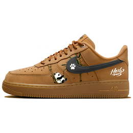 Nike Кроссовки для скейтбординга Air Force 1 с противоскользящим покрытием и износостойкостью, легкие, женские, белые, коричневые fz7372-200(team56-可爱小熊猫1) | white brown