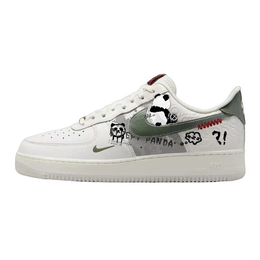 Nike Кроссовки Air Force 1 с низким верхом, амортизирующие, противоскользящие, для скейтбординга, унисекс, белые hv5979-130(team366-流体熊猫) | white