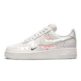Nike Кроссовки для скейтбординга Air Force 1 с противоскользящей и износостойкой дышащей подошвой, женские, белые, розовые hf1058-133(team10-粉色圣诞树) | white pink