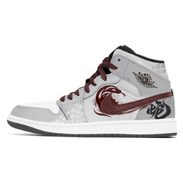 Jordan 1. Износостойкие винтажные баскетбольные кроссовки среднего размера унисекс, белые, серые, красные dq8426-001(team778-蛇舞虺虺) | white gray red
