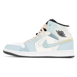 Jordan Баскетбольные кроссовки Air 1 Joy Lemon, износостойкие, нескользящие, винтажные, среднего размера, унисекс, белые, синие dq8426-001(team399-福蛇新生) | white blue