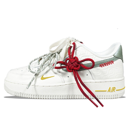 Nike Кроссовки Air Force 1 с антискользящим покрытием, износостойкие, низкие, для скейтбординга, унисекс, белые, зеленые hv5979-130(team667-miu味国风耀金) | white green