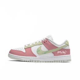Nike Кроссовки для скейтбординга Dunk Low Top женские, розовые, зеленые, светоотражающие, белые dd1503-103(team897-粉绿映白） | pink green reflecting white