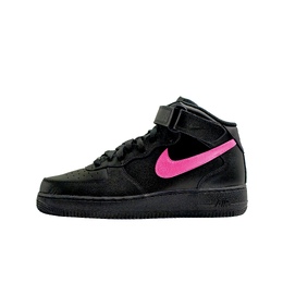 Nike Кроссовки для скейтбординга Air Force 1, износостойкие, увеличивающие рост, унисекс, черно-розовые cw2289-001(team577-空军mid粉钩) | black pink