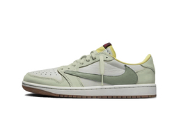 Jordan Баскетбольные кроссовки Travis Scott x Air 1 с антискользящим покрытием, износостойкие, винтажные, унисекс, зеленые dz4137-700(team861-上上签） | green