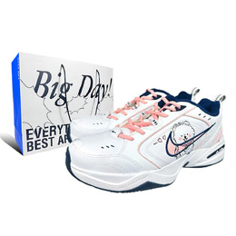 Nike Низкие кроссовки Air Monarch 4 с защитой от скольжения, износостойкие, унисекс, розовые, белые 415445-102（team187-腮红小狗） | pink white