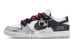 Nike Кроссовки для скейтбординга Dunk Love Pink Ink с антискользящим покрытием, износостойкие, унисекс, темно-серые dd1391-103（team846-恋爱粉墨） | dark gray