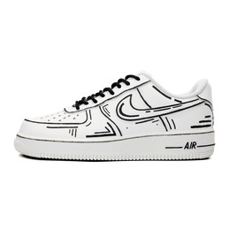 Nike Кроссовки для скейтбординга Air Force 1 Fallen Universe с противоскользящим износостойким верхом, унисекс, черно-белые cw2288-111(team488-沦陷元宇宙) | black white