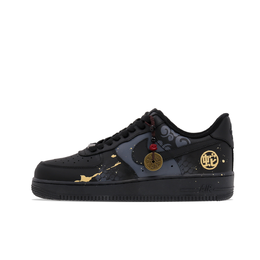 Nike Кроссовки для скейтбординга Air Force 1 с противоскользящим износостойким верхом, унисекс, черно-золотые cw2288-001(team577-灵蛇之珠) | black gold