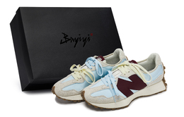 New Balance Кроссовки женские NB 327 Low Top, бежевые, синие, красные, коричневые ws327ka(team80-女款海盐特调s-box) | beige blue red brown