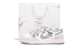 Nike Кроссовки для скейтбординга Dunk, устойчивые к истиранию, унисекс, белые, серые hf5441-105(team拾伍-男女同款白灰一sbox) | light gray