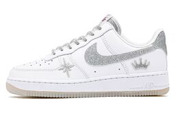 Nike Кроссовки для скейтбординга Air Force 1 Baby's Breath, износостойкие и легкие, женские, белые, серые hq3461-191（team241-满天星） | white gray