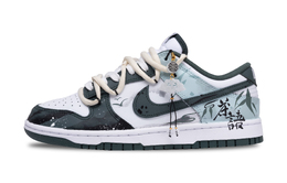 Nike Кроссовки для скейтбординга Dunk Younming Tea Talk с противоскользящим покрытием, износостойкие, унисекс, белые и зеленые dv0833-111(team947-悠茗茶语) | white green