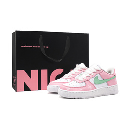 Nike Легкие низкие кроссовки для скейтбординга Air Force 1 Sweet Party унисекс, розовые и зеленые dh2920-111（team241-甜蜜派对s-box） | pink green (shopping bag)