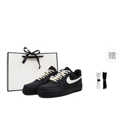 Nike Кроссовки для скейтбординга Air Force 1 с противоскользящим износостойким верхом, унисекс, черно-белые cw2288-001（team91-空军黑武士 米白s02） | black white: comes with shoelaces