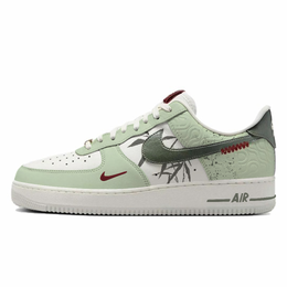 Nike Кроссовки для скейтбординга Air Force 1, унисекс, низкие, белые/зеленые hv5979-130(team10-青青韵茗) | green