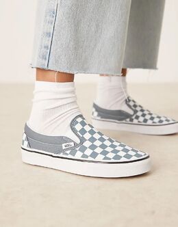 Кроссовки Vans Classic Slip-On в сине-белой шахматной клетку 149958148 | blue