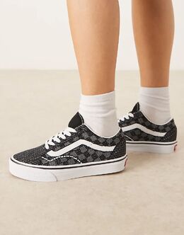 Кроссовки Vans Old Skool EK с вязаным верхом в черно-серую клетку 149958124 | black