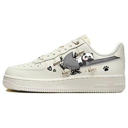 Nike Кроссовки для скейтбординга Air Force 1 с мягкой амортизацией, износостойкие, нескользящие, женские, серо-бежевые fv3654-111(team181-竹林熊猫 ) | greige
