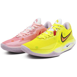 Nike Баскетбольные кроссовки Precision 6 с амортизацией, противоскользящие, устойчивые к истиранию, низкие, унисекс, желто-розовые dd9535-100（team91-精密6 黄粉） | yellow pink