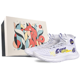 Under Armour Баскетбольные кроссовки Curry 4 с высоким берцем, противоскользящие, износостойкие, унисекс, светло-фиолетовые 6000196-535(team40-不负热爱sbox) | white