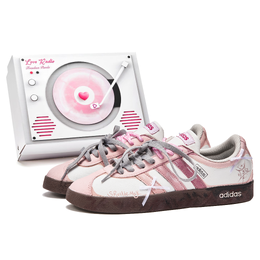 Adidas Кроссовки для скейтбординга VL COURT 2.0 Box, Stars, женские, нескользящие и дышащие, низкие, унисекс, розовые, белые hq1802(team202-星星少女-box) | pink white