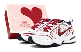 Nike Низкие кроссовки Air Monarch 4 с защитой от скольжения, износостойкие, массивные, унисекс, белые, красные 415445-102(team88-圣诞派对s-box) | white red