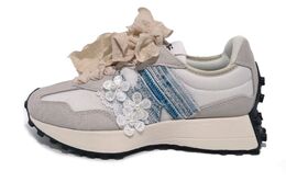 New Balance Кроссовки NB 327 с низким верхом, износостойкие и нескользящие, унисекс, серо-синие ms327fe(team06299-茫茫白花) | gray blue