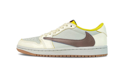 Jordan Баскетбольные кроссовки Travis Scott X Air 1 Vintage, унисекс, низкие, коричневые dz4137-700(team477-灰摩卡） | beige brown