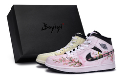Баскетбольные кроссовки Air 1 Vintage унисекс, средний верх, черно-зеленые Jordan, Black Pink Yellow Green dq8426-132(team80-男女桃杏疏红s-box) | black pink yellow green