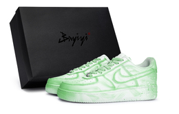 Nike Кроссовки Air Force 1 с низким верхом для скейтборда, противоскользящие, унисекс, белые, зеленые cw2288-111(team80-男女极光星河绿sbox) | white green