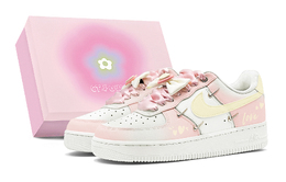 Nike Кроссовки для скейтбординга Air Force 1 с противоскользящим покрытием, износостойкие, женские, розово-желтые fv3654-111(team88-心动桃桃s-box) | pink yellow